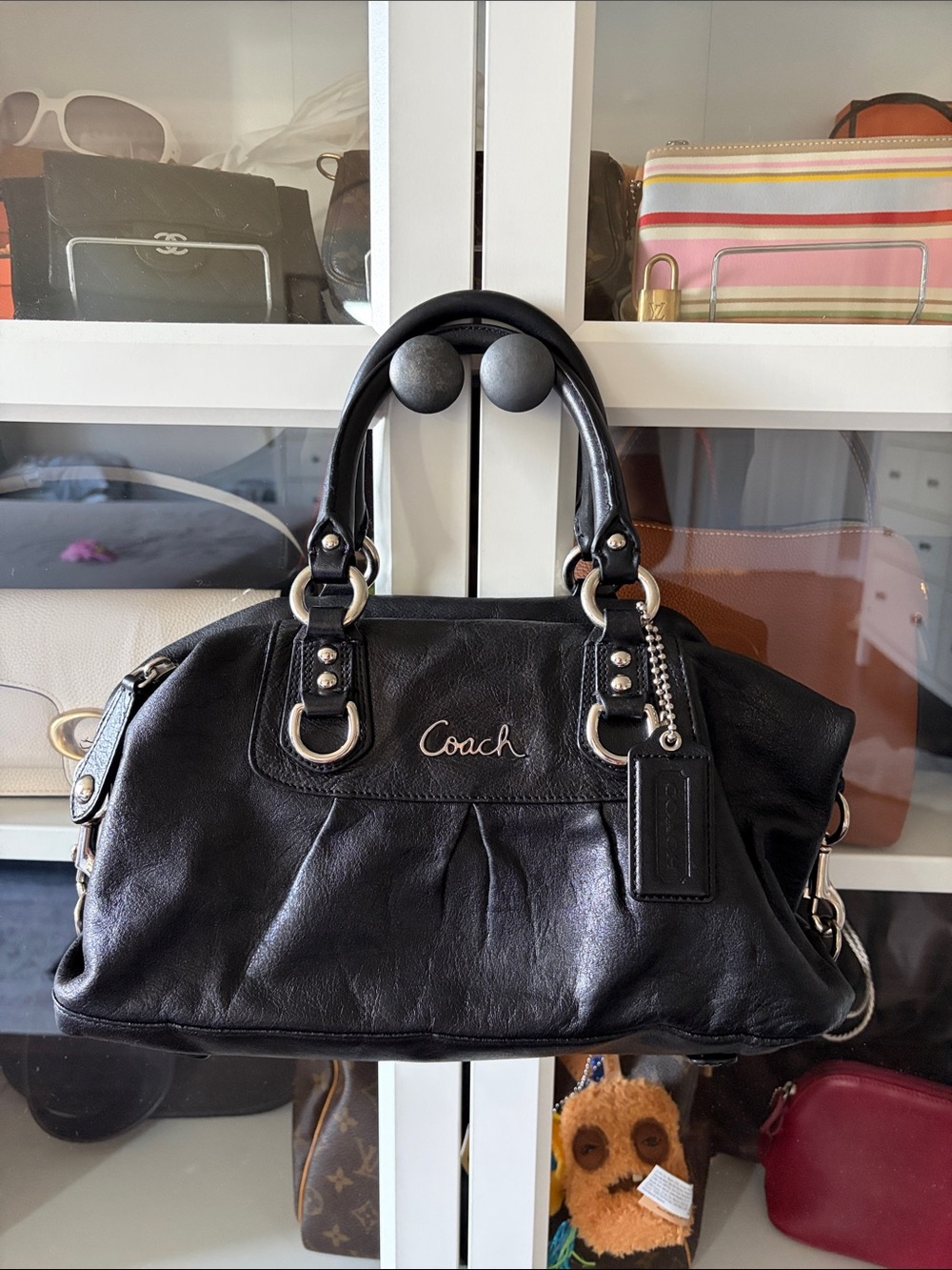 Y2K Coach Ashley Satchel Black leather with Two Way Strap F15445